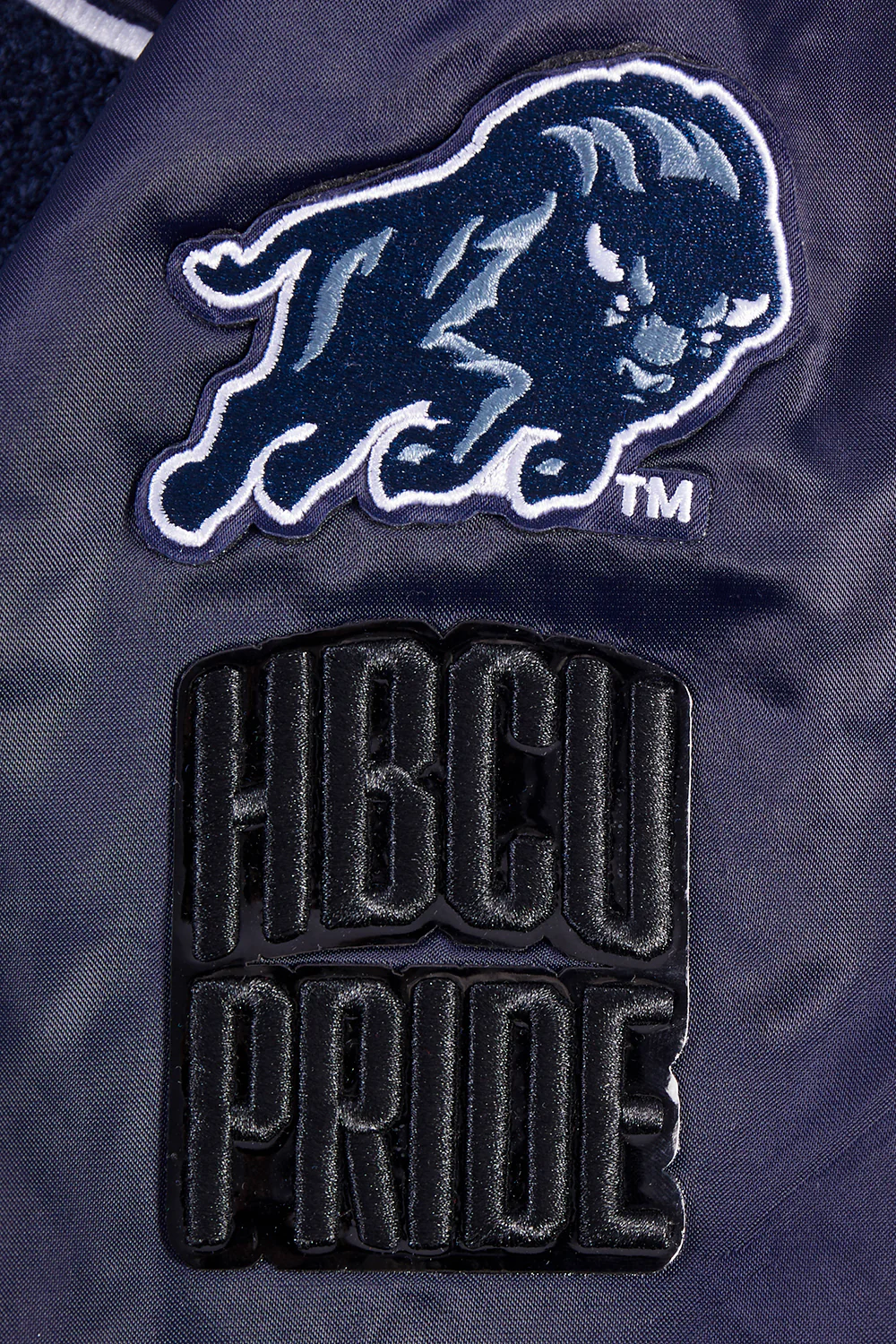 COLLEGE HOWARD UNIVERSITY CLASSIC WOMEN'S RIB SATIN JACKET (MIDNIGHT NAVY) - Image 7