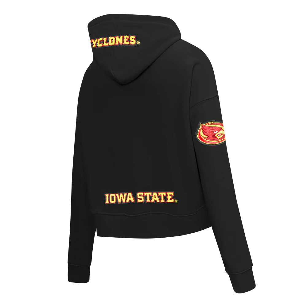IOWA STATE UNIVERSITY CLASSIC FLEECE CROPPED PULLOVER HOODIE (BLACK) - Image 6