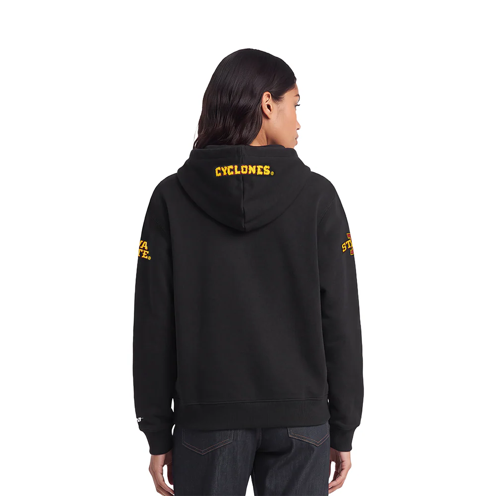 COLLEGE IOWA STATE UNIVERSITY CLASSIC WOMEN'S FLC PO HOODIE (BLACK) - Image 2
