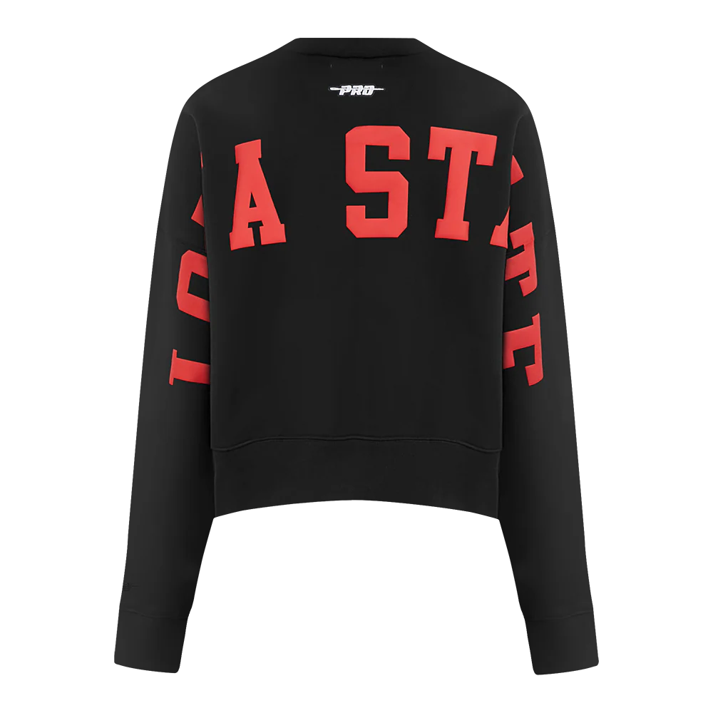 COLLEGE IOWA STATE UNIVERSITY WINGSPAN WOMEN'S FLC CREWNECK (BLACK) - Image 5