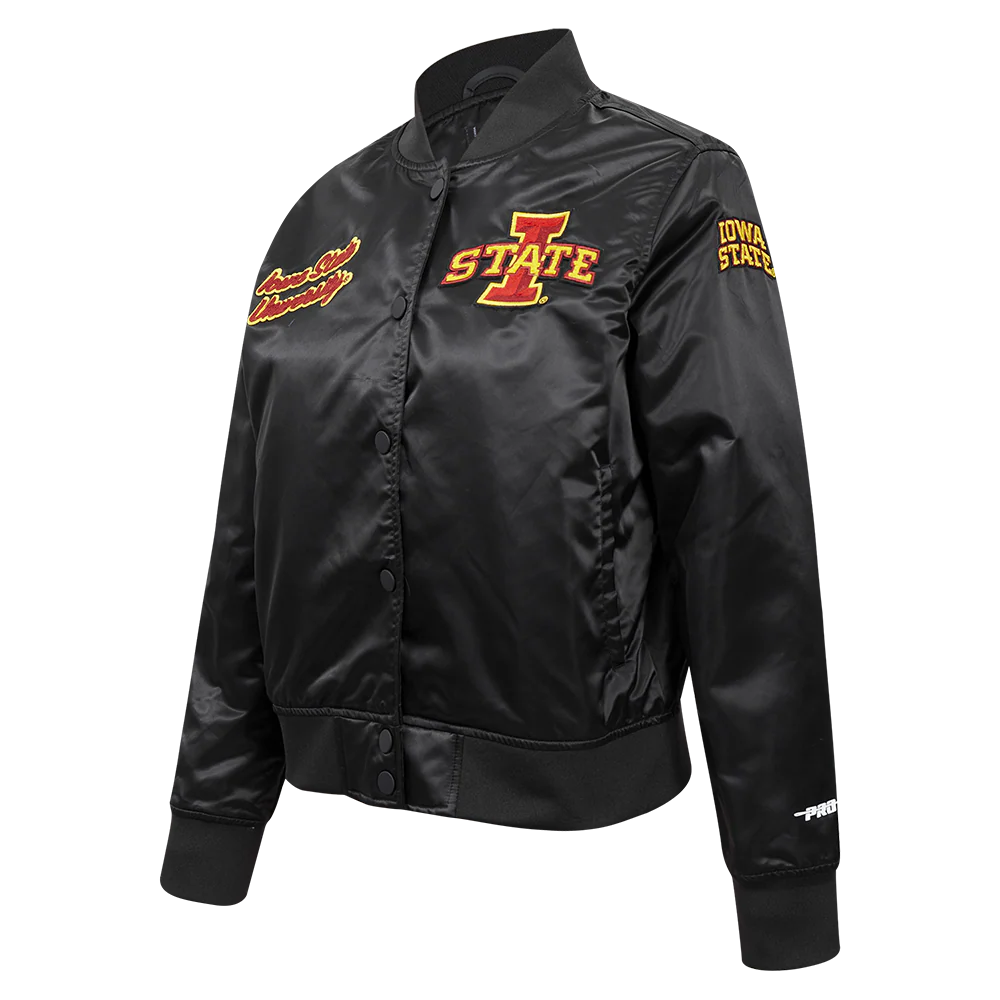 IOWA STATE UNIVERSITY CLASSIC SATIN JACKET (BLACK) - Image 2