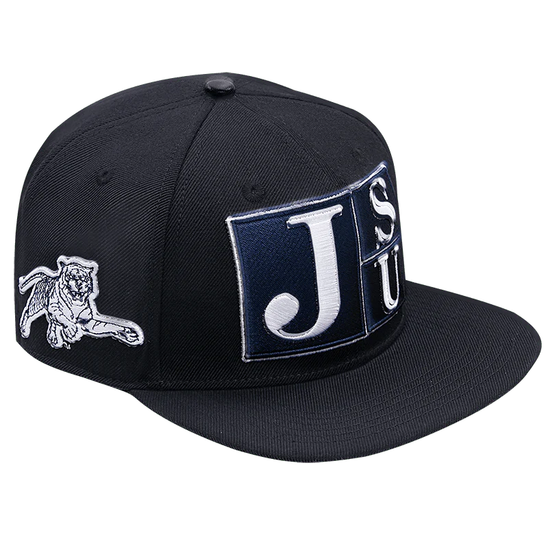 JACKSON STATE UNIVERSITY CLASSIC UNISEX STACKED LOGO WOOL SNAPBACK (BLACK) - Image 3