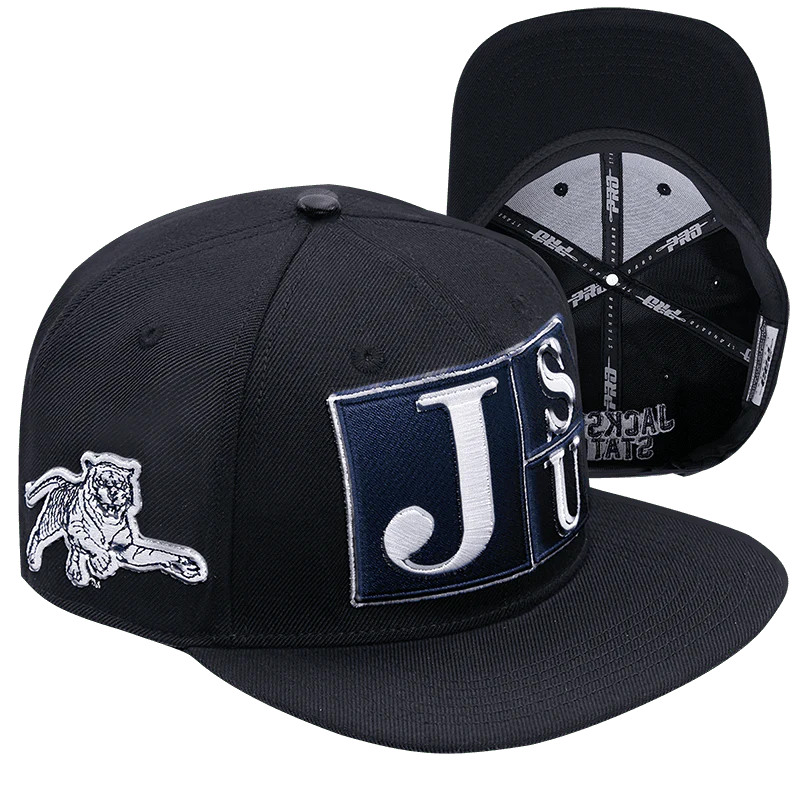 JACKSON STATE UNIVERSITY CLASSIC UNISEX STACKED LOGO WOOL SNAPBACK (BLACK) - Image 6