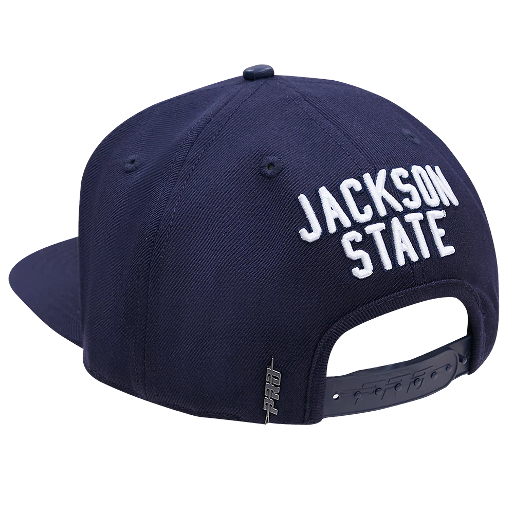 JACKSON STATE UNIVERSITY CLASSIC UNISEX STACKED LOGO WOOL SNAPBACK (MIDNIGHT NAVY) - Image 2