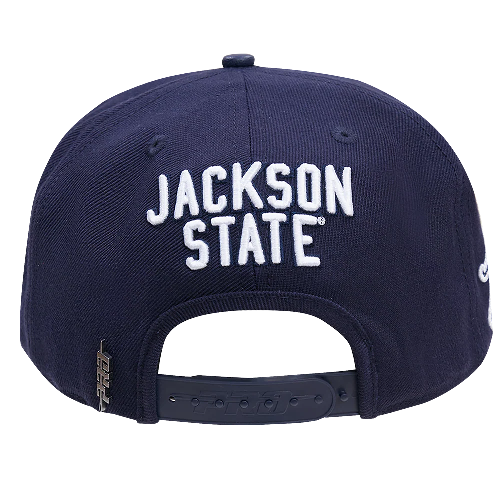 JACKSON STATE UNIVERSITY CLASSIC UNISEX STACKED LOGO WOOL SNAPBACK (MIDNIGHT NAVY) - Image 4