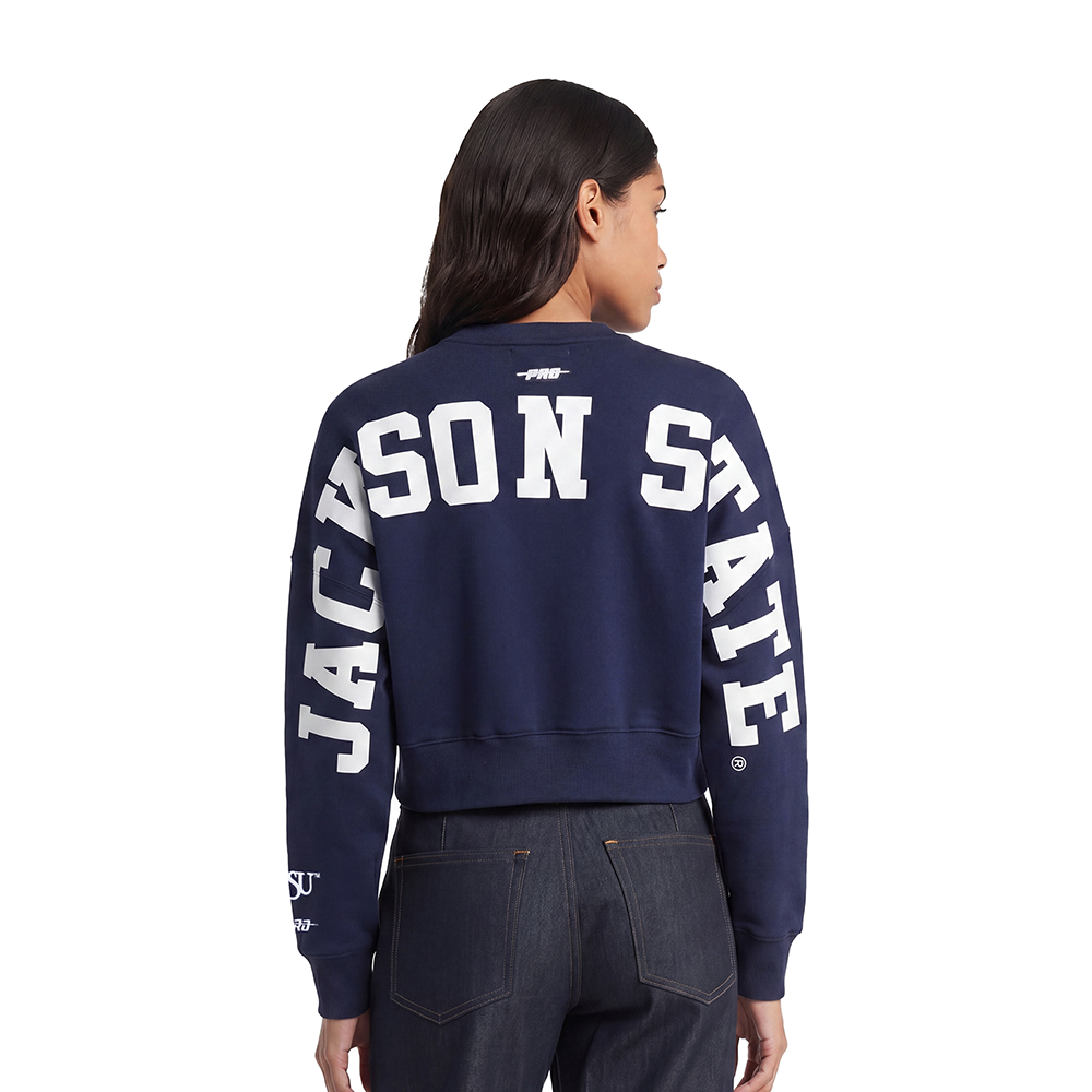 COLLEGE JACKSON STATE UNIVERSITY WINGSPAN WOMEN'S FLC CREWNECK (MIDNIGHT NAVY)