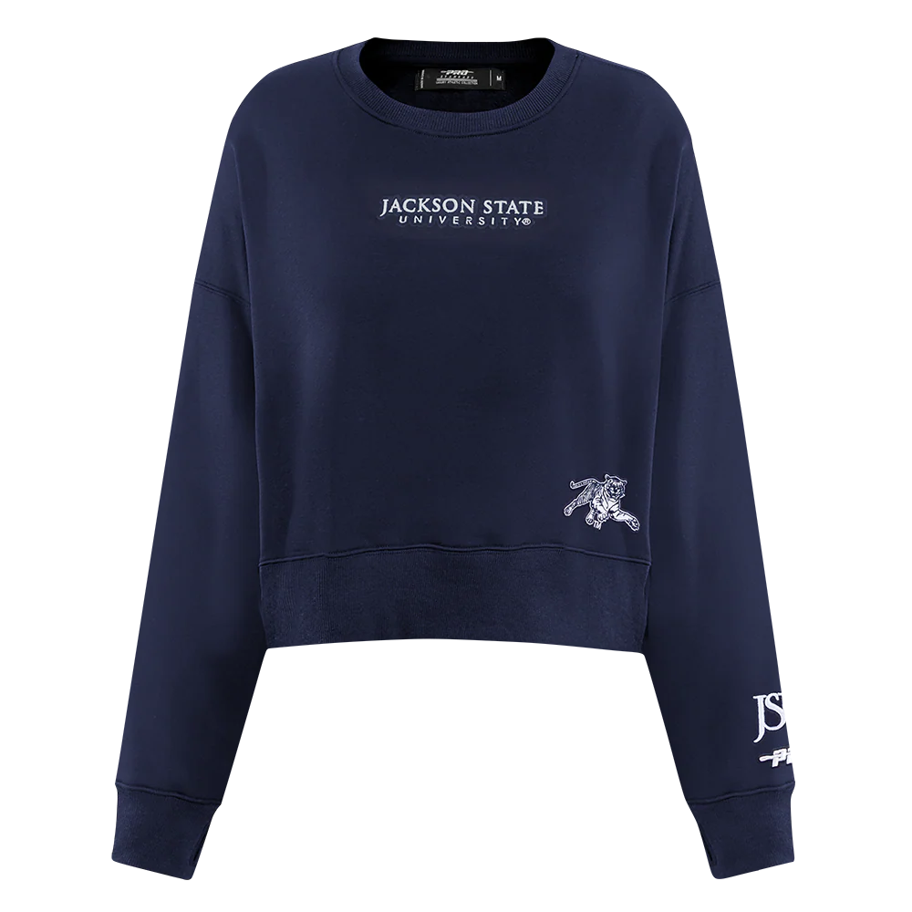COLLEGE JACKSON STATE UNIVERSITY WINGSPAN WOMEN'S FLC CREWNECK (MIDNIGHT NAVY) - Image 3