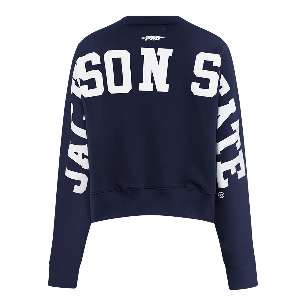 COLLEGE JACKSON STATE UNIVERSITY WINGSPAN WOMEN'S FLC CREWNECK (MIDNIGHT NAVY) - Image 5