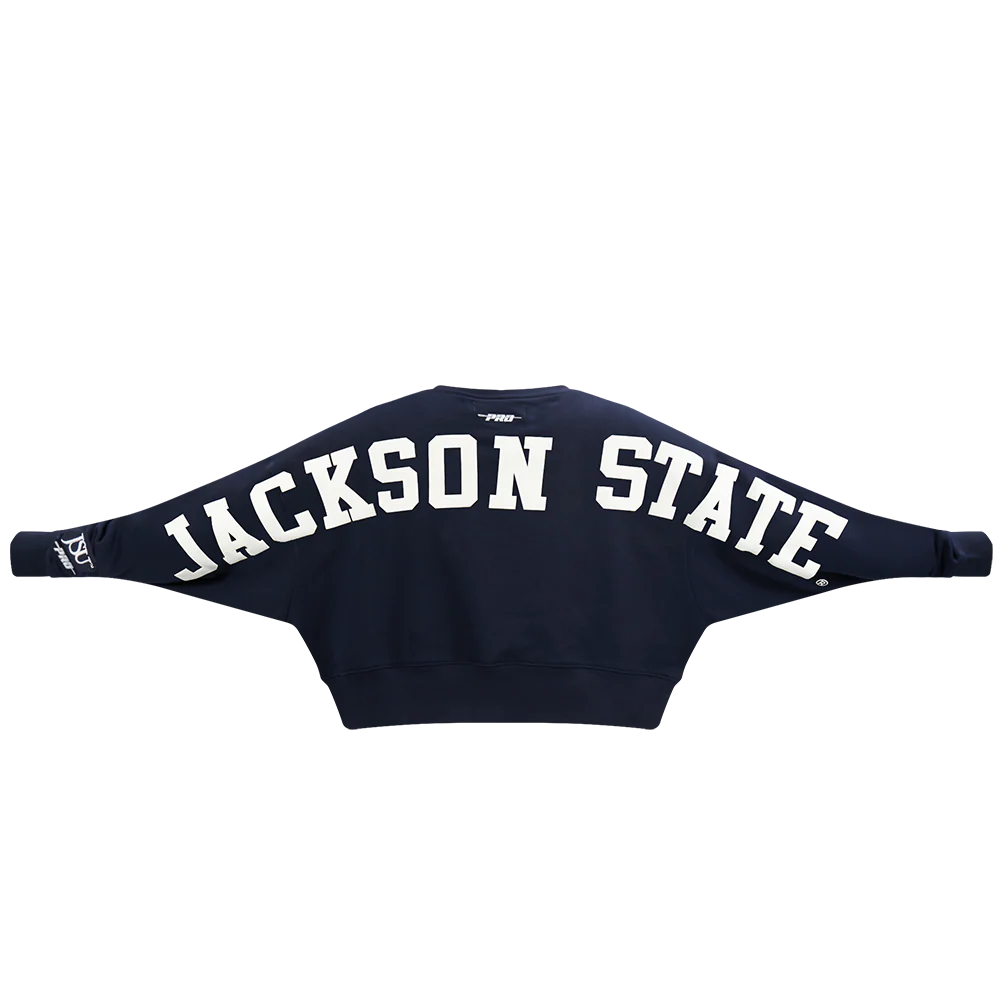 COLLEGE JACKSON STATE UNIVERSITY WINGSPAN WOMEN'S FLC CREWNECK (MIDNIGHT NAVY) - Image 7