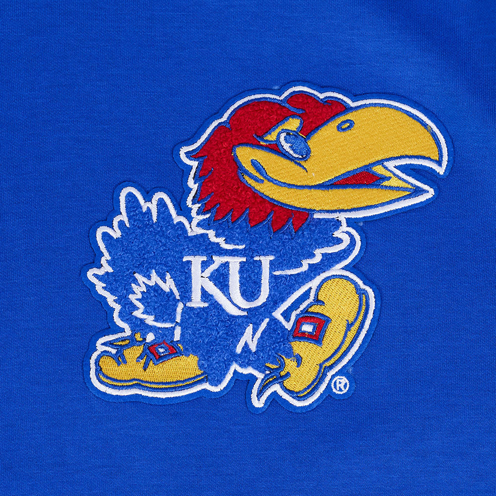 UNIVERSITY OF KANSAS CLASSIC DOUBLE KNIT PULLOVER HOODIE (ROYAL BLUE) - Image 7