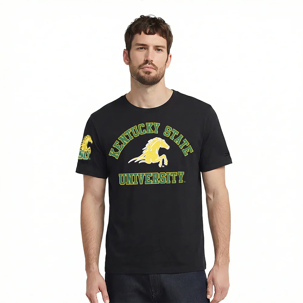 KENTUCKY STATE UNIVERSITY CLASSIC MEN'S STACKED LOGO TEE (BLACK)