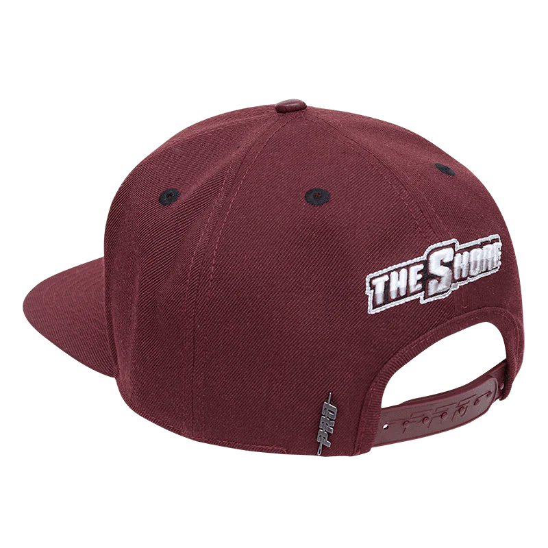 MARYLAND EASTERN SHORE CLASSIC UNISEX STACKED LOGO WOOL SNAPBACK HA (WINE) - Image 3