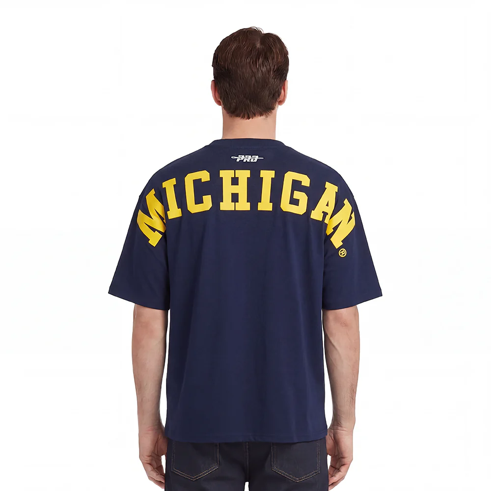UNIVERSITY OF MICHIGAN WINGSPAN MEN'S CJ DROP SHOULDER TEE (MIDNIGHT NAVY)