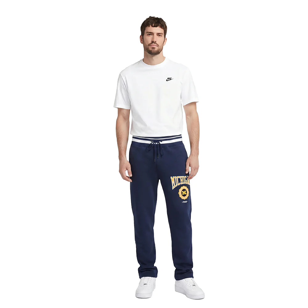 COLLEGE UNIVERSITY OF MICHIGAN CREST EMBLEM MEN'S RIB FLC SWEATPANT (MIDNIGHT NAVY) - Image 3