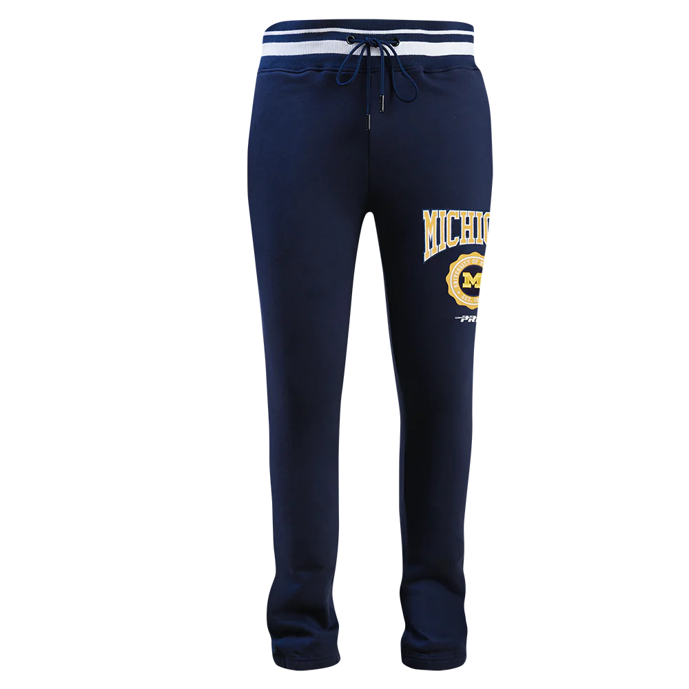 COLLEGE UNIVERSITY OF MICHIGAN CREST EMBLEM MEN'S RIB FLC SWEATPANT (MIDNIGHT NAVY) - Image 5