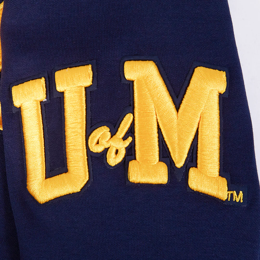 UNIVERSITY OF MICHIGAN CLASSIC MEN'S FULL ZIP PULLOVER HOODIE (MIDNIGHT NAVY) - Image 6
