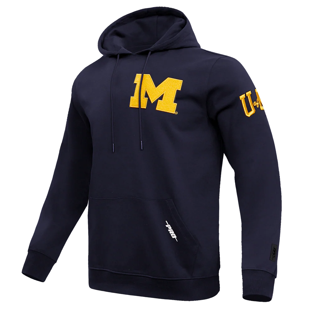 UNIVERSITY OF MICHIGAN CLASSIC MEN'S PULLOVER HOODIE (MIDNIGHT NAVY) - Image 2