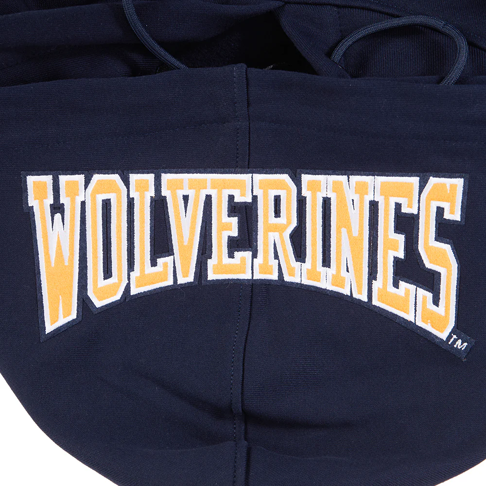 COLLEGE UNIVERSITY OF MICHIGAN CREST EMBLEM MEN'S RIB FLC PO HOODIE (MIDNIGHT NAVY) - Image 6