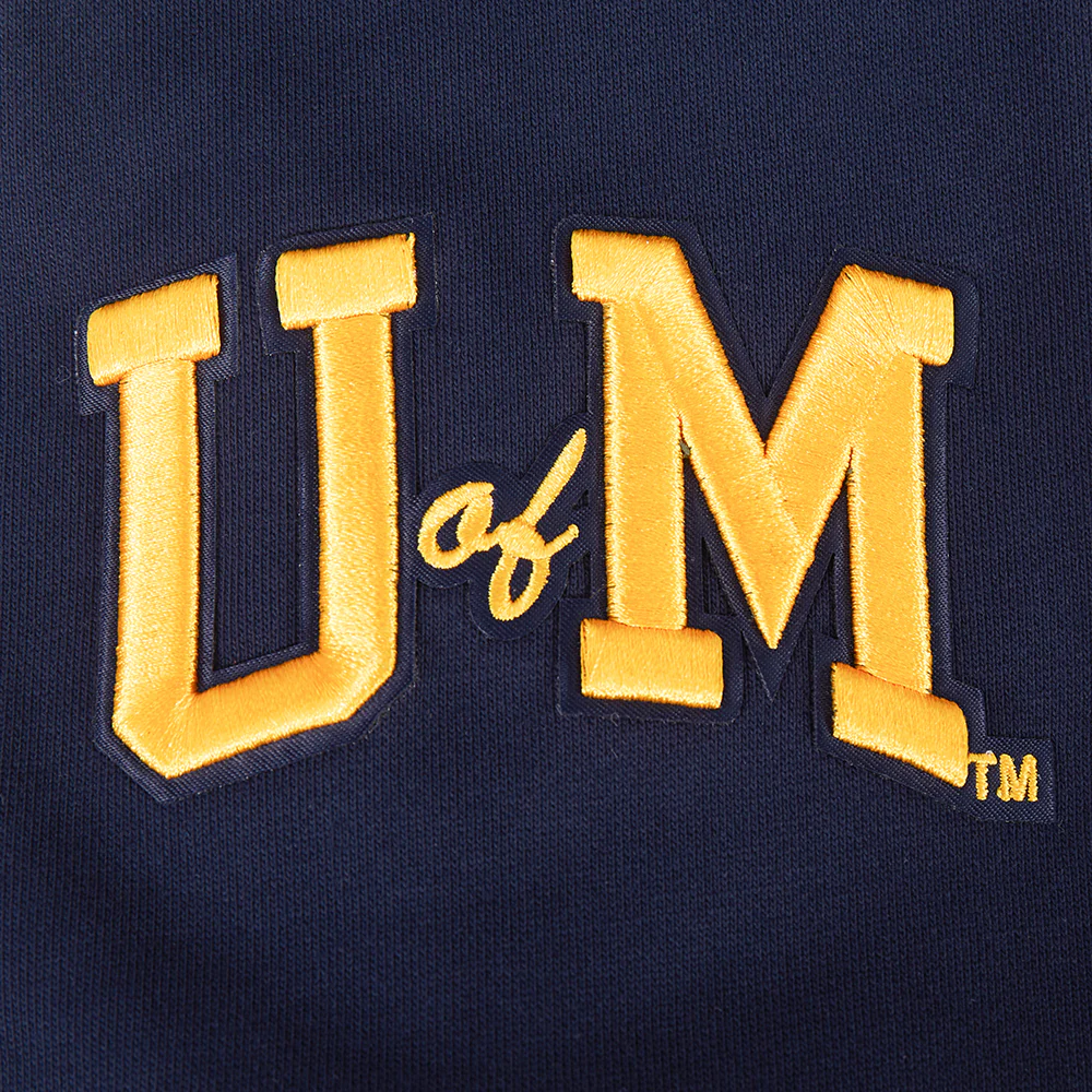 COLLEGE UNIVERSITY OF MICHIGAN CREST EMBLEM MEN'S RIB FLC PO HOODIE (MIDNIGHT NAVY) - Image 8