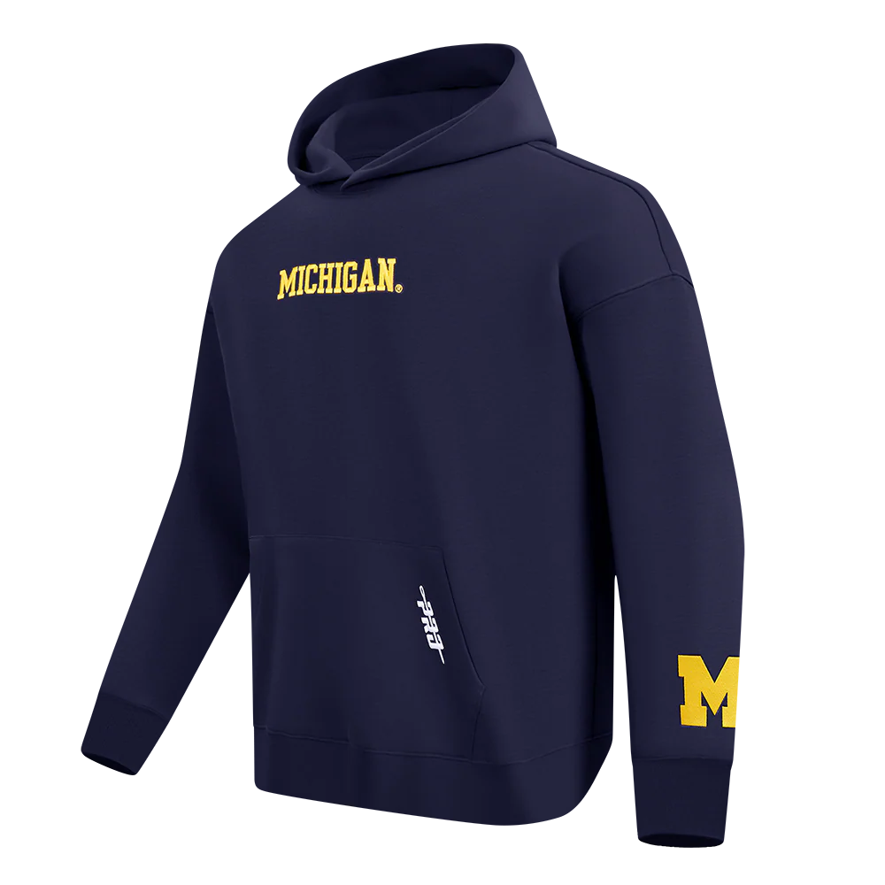 UNIVERSITY OF MICHIGAN WINGSPAN MEN'S DROP SHOULDER FLC PO HOODIE (MIDNIGHT NAVY) - Image 4