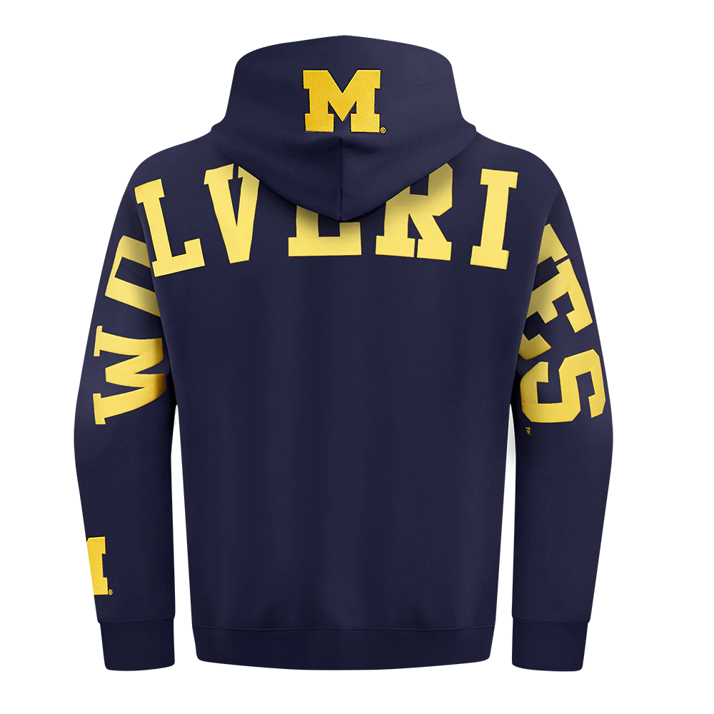 UNIVERSITY OF MICHIGAN WINGSPAN MEN'S DROP SHOULDER FLC PO HOODIE (MIDNIGHT NAVY) - Image 5