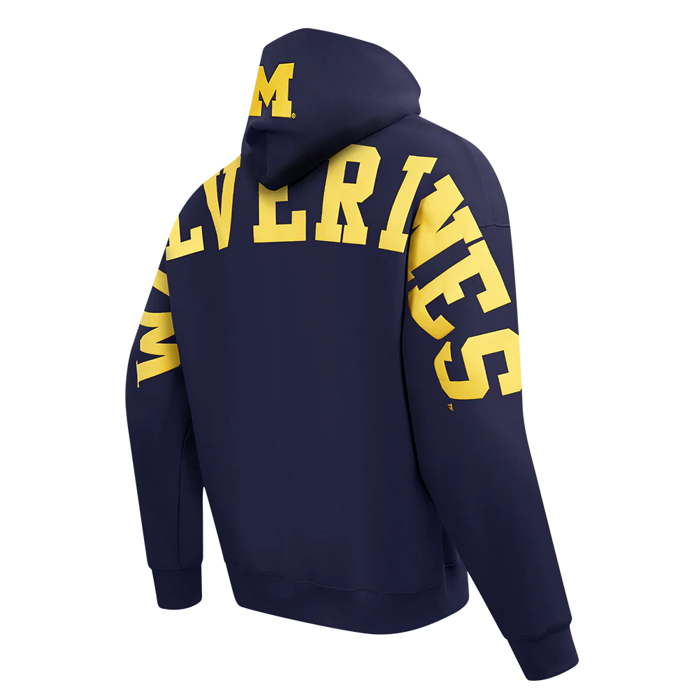 UNIVERSITY OF MICHIGAN WINGSPAN MEN'S DROP SHOULDER FLC PO HOODIE (MIDNIGHT NAVY) - Image 6