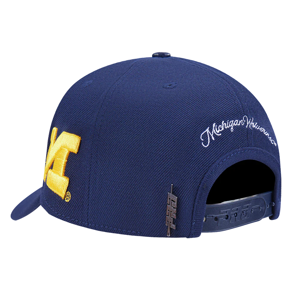 COLLEGE UNIVERSITY OF MICHIGAN VINTAGE VARSITY PINCHFRONT SNAPBACK H (MIDNIGHT NAVY) - Image 3