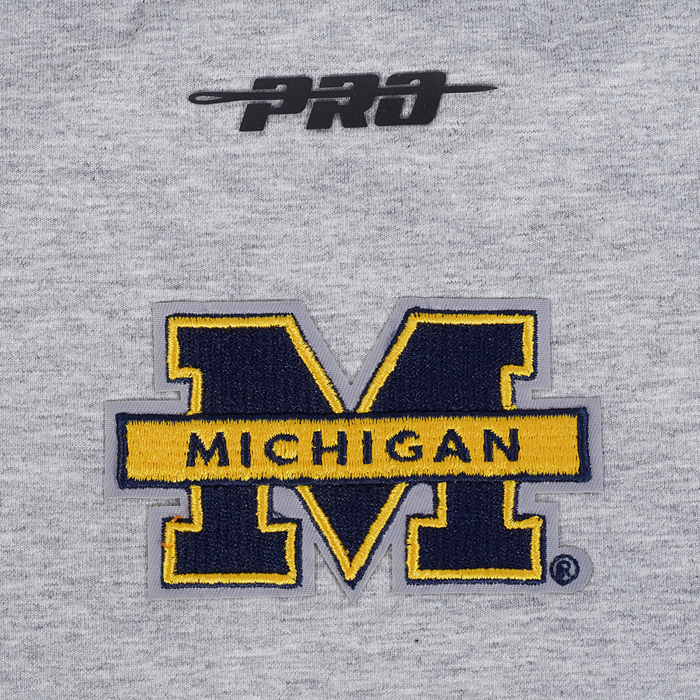 UNIVERSITY OF MICHIGAN CLASSIC WOMEN'S SINGLE JERSEY BOXY TEE (HEATHER GREY) - Image 7