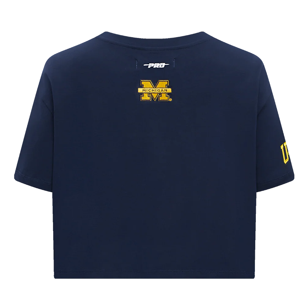 UNIVERSITY OF MICHIGAN CLASSIC WOMEN'S SINGLE JERSEY BOXY TEE (MIDNIGHT NAVY) - Image 5