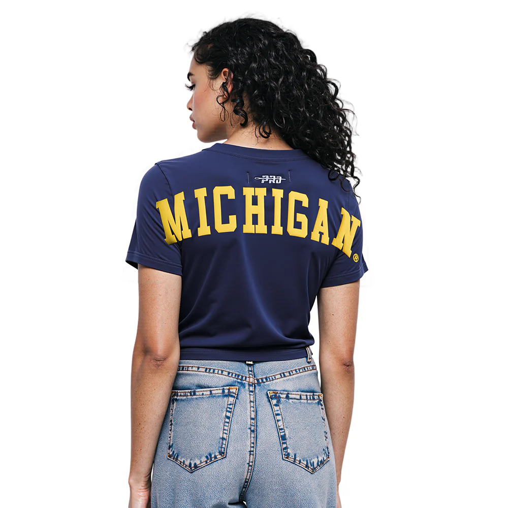 COLLEGE UNIVERSITY OF MICHIGAN WINGSPAN WOMEN'S SJ BOXY TEE (MIDNIGHT NAVY)