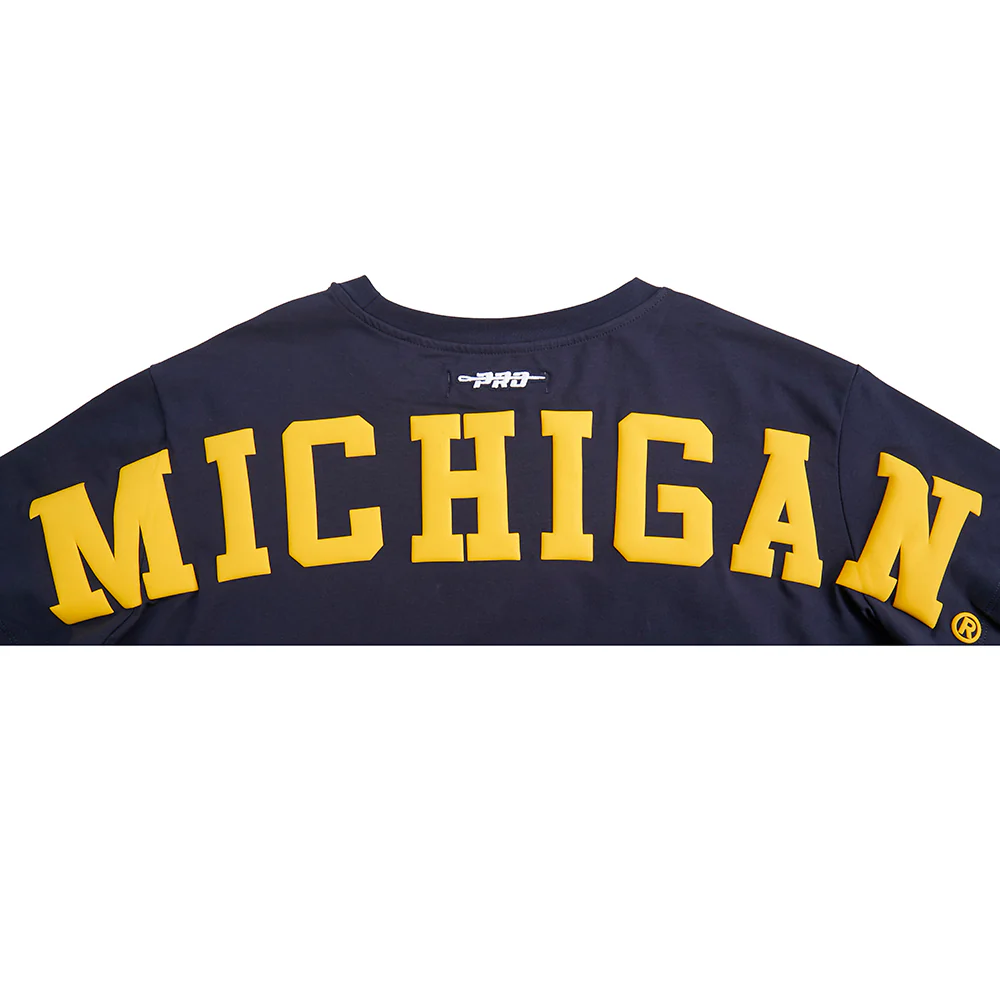 COLLEGE UNIVERSITY OF MICHIGAN WINGSPAN WOMEN'S SJ BOXY TEE (MIDNIGHT NAVY) - Image 7