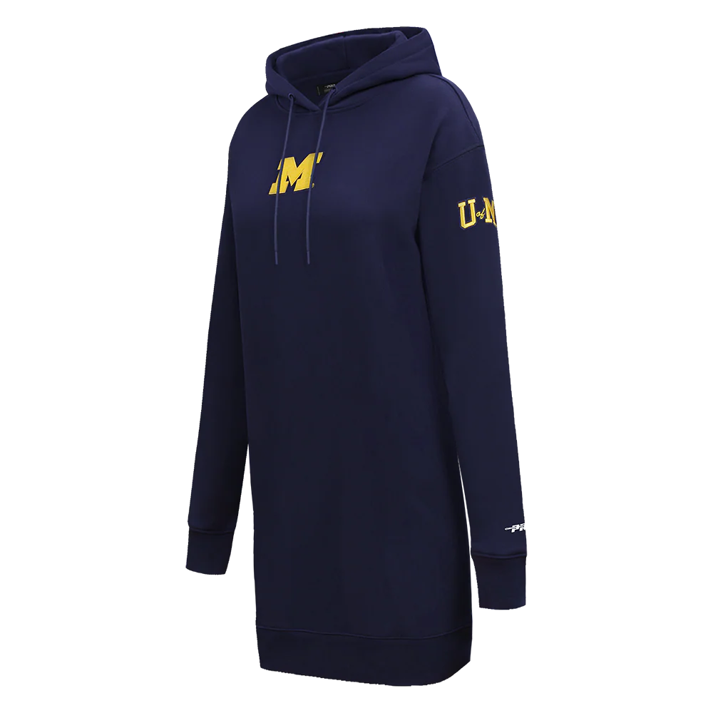 UNIVERSITY OF MICHIGAN CLASSIC FLEECE HOODIE DRESS (MIDNIGHT NAVY) - Image 2