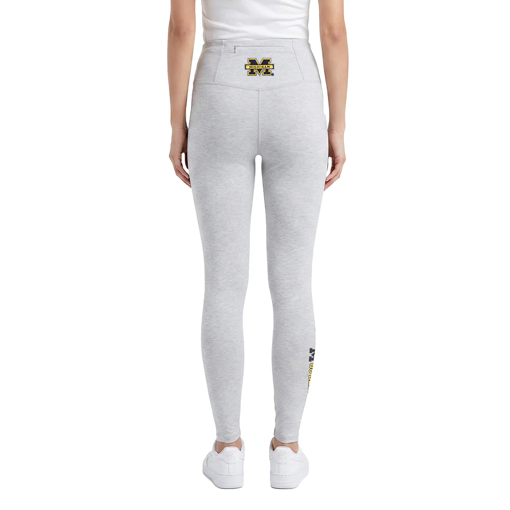 COLLEGE UNIVERSITY OF MICHIGAN CLASSIC JERSEY LEGGING (HEATHER GREY) - Image 2