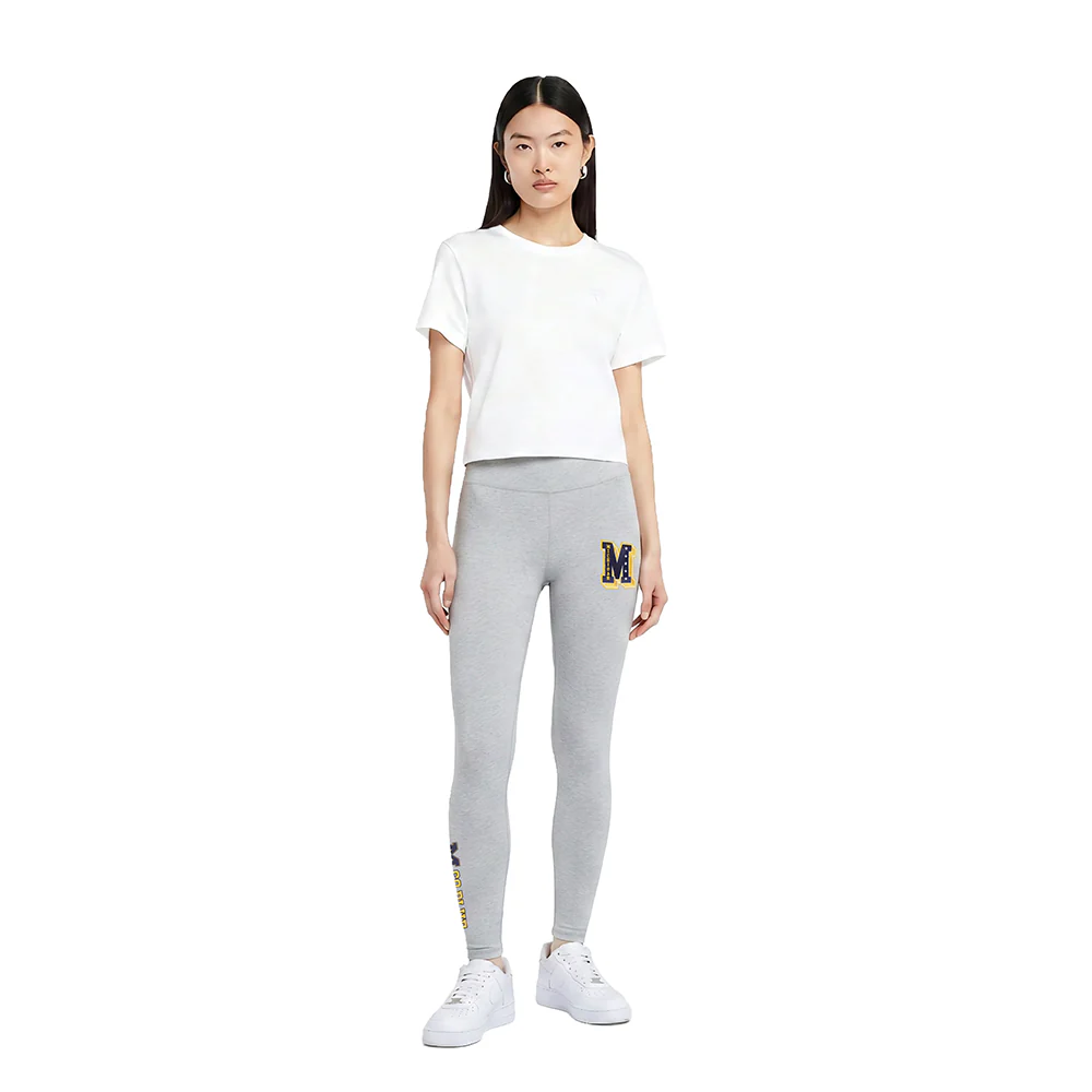 COLLEGE UNIVERSITY OF MICHIGAN CLASSIC JERSEY LEGGING (HEATHER GREY) - Image 3