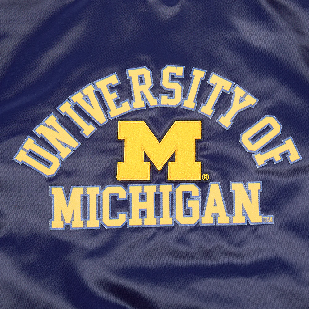 UNIVERSITY OF MICHIGAN CLASSIC WOMEN'S RIB SATIN JACKET (MIDNIGHT NAVY) - Image 10