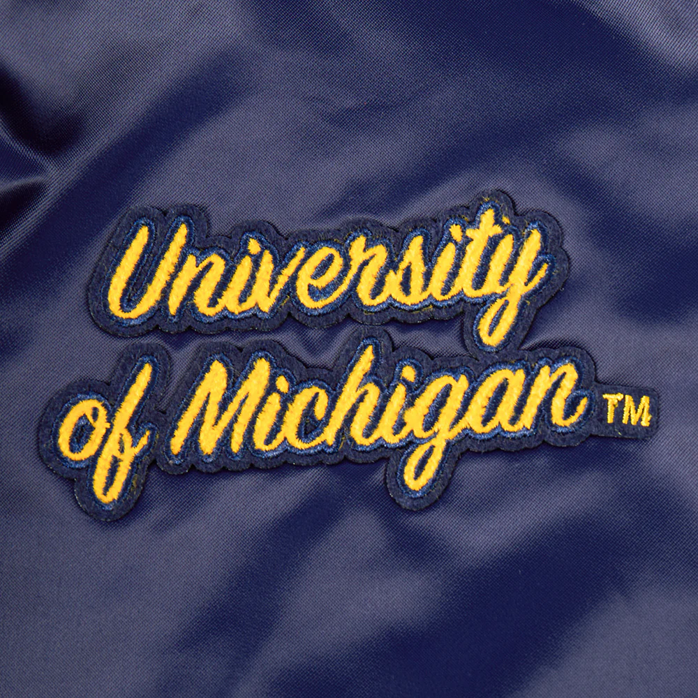 UNIVERSITY OF MICHIGAN CLASSIC WOMEN'S RIB SATIN JACKET (MIDNIGHT NAVY) - Image 6