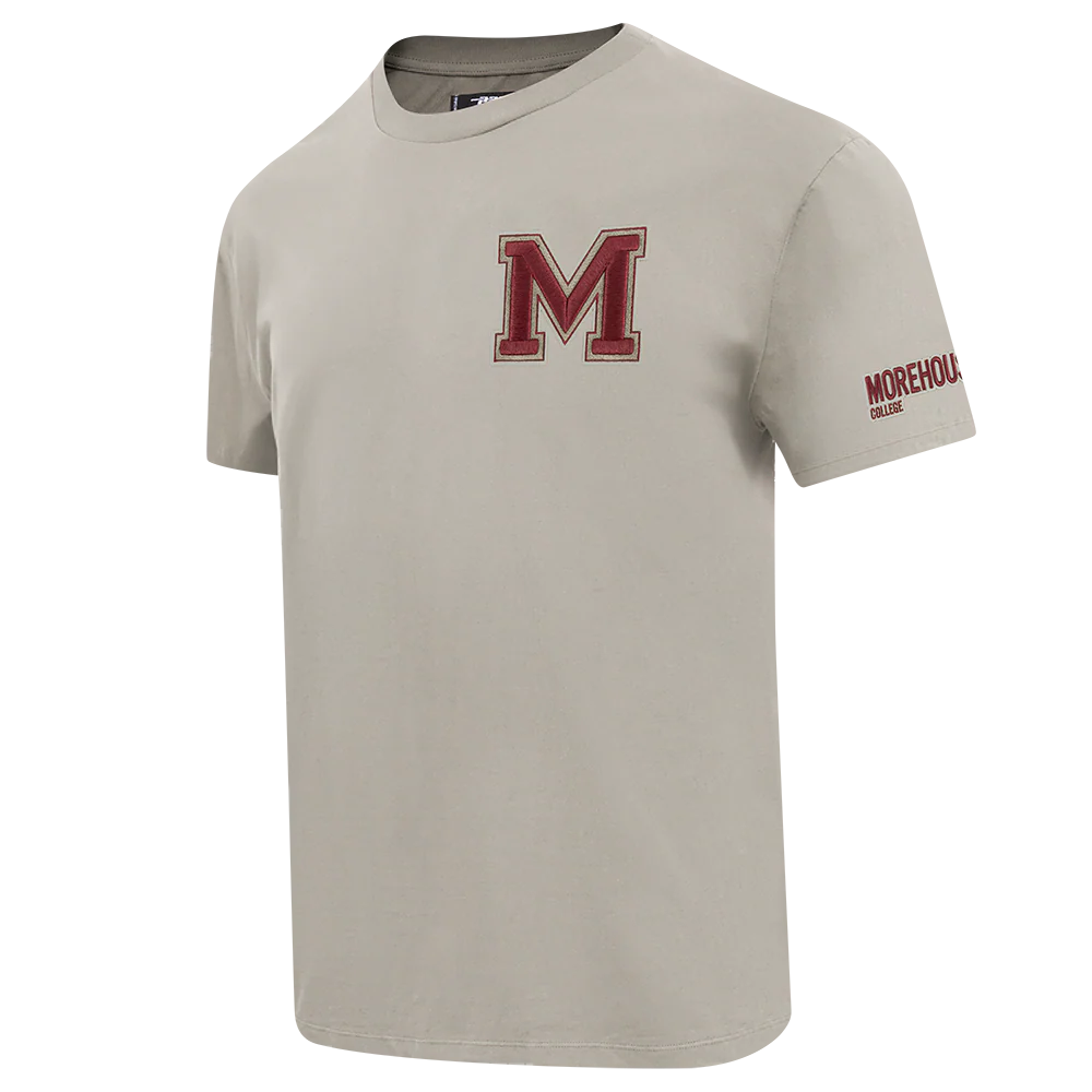 Morehouse College NEUTRAL MEN'S CJ DROP SHOULDER TEE (TAUPE)