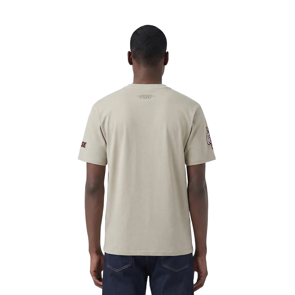 Morehouse College NEUTRAL MEN'S CJ DROP SHOULDER TEE (TAUPE) - Image 3