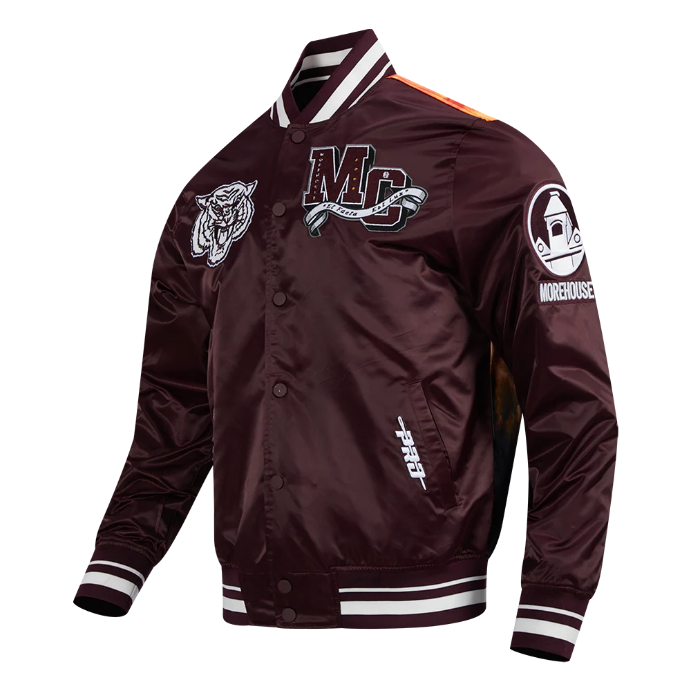 MOREHOUSE COLLEGE HBCU X NBA ALL STAR 2025 MEN'S SUBLIMATED SATIN JACKET (WINE) - Image 4