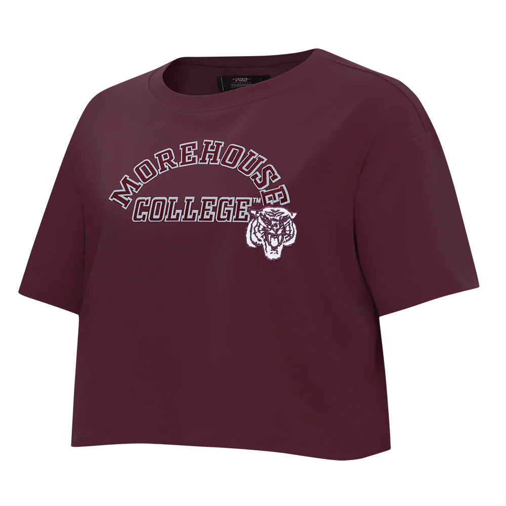 MOREHOUSE COLLEGE CLASSIC SINGLE JERSEY BOXY TEE (WINE) - Image 2