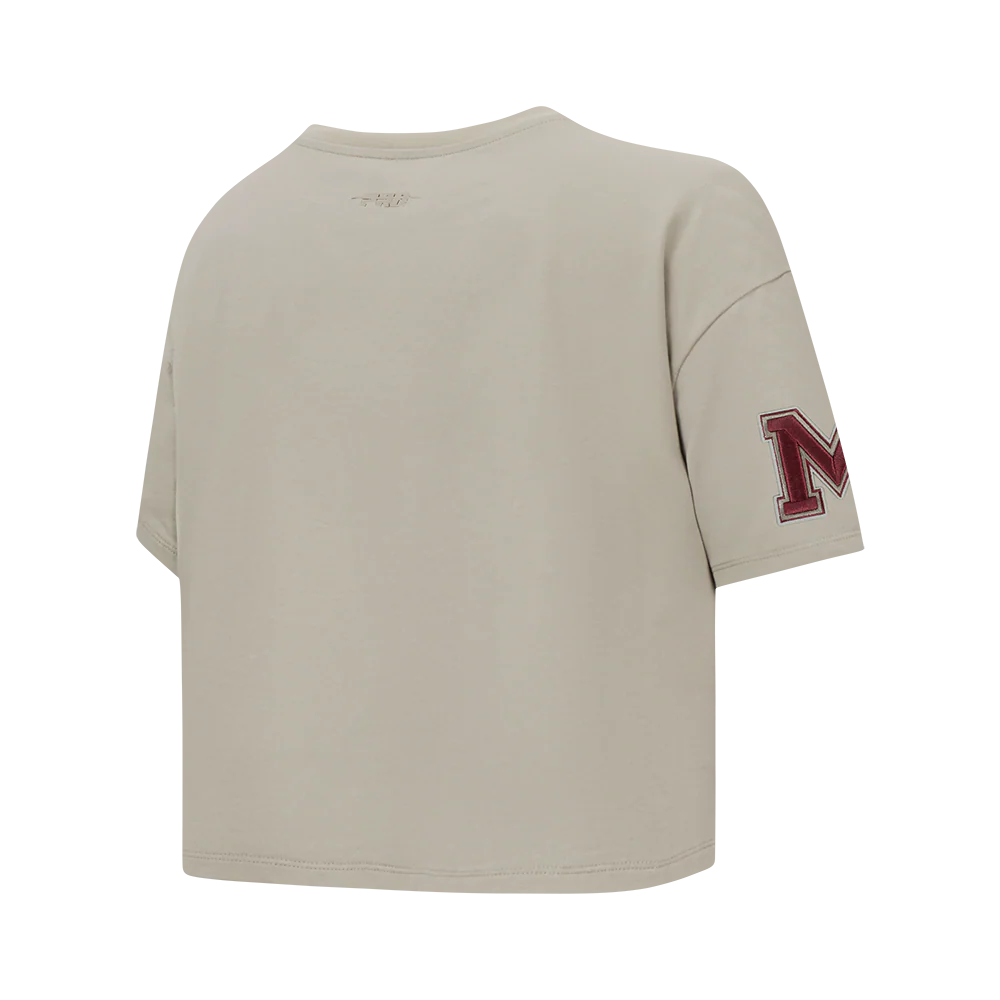Morehouse College NEUTRAL WOMEN'S SJ BOXY TEE (TAUPE) - Image 4