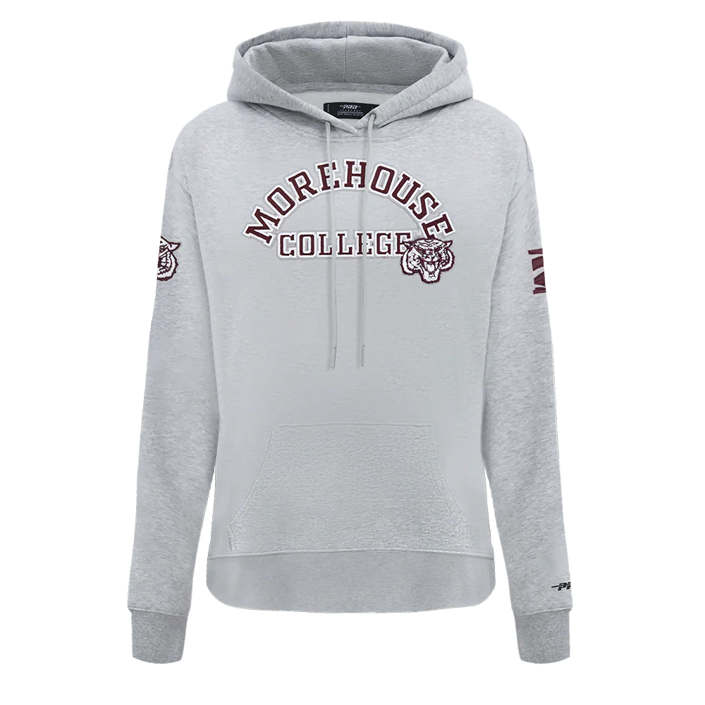 COLLEGE MOREHOUSE COLLEGE CLASSIC WOMEN'S FLC PO HOODIE (HEATHER GREY) - Image 3