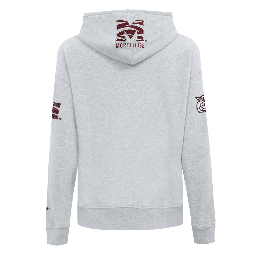 COLLEGE MOREHOUSE COLLEGE CLASSIC WOMEN'S FLC PO HOODIE (HEATHER GREY) - Image 5
