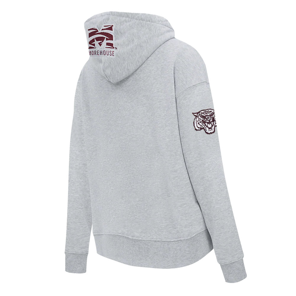 COLLEGE MOREHOUSE COLLEGE CLASSIC WOMEN'S FLC PO HOODIE (HEATHER GREY) - Image 6