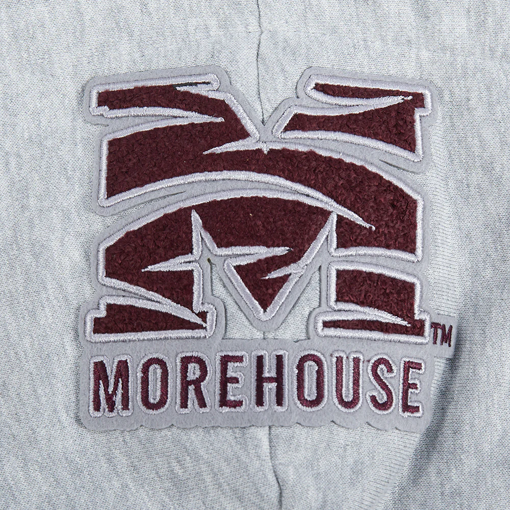 COLLEGE MOREHOUSE COLLEGE CLASSIC WOMEN'S FLC PO HOODIE (HEATHER GREY) - Image 7