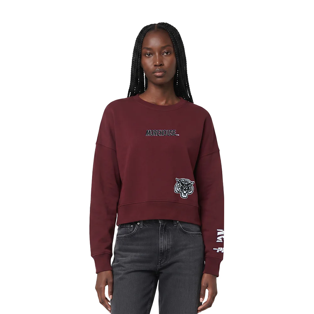 COLLEGE MOREHOUSE COLLEGE WINGSPAN WOMEN'S FLC CREWNECK (WINE) - Image 2