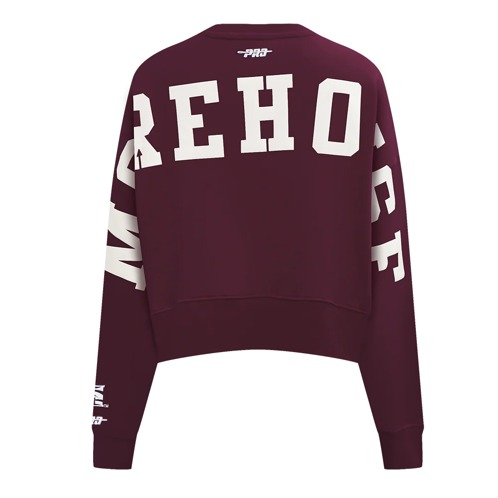 COLLEGE MOREHOUSE COLLEGE WINGSPAN WOMEN'S FLC CREWNECK (WINE) - Image 5