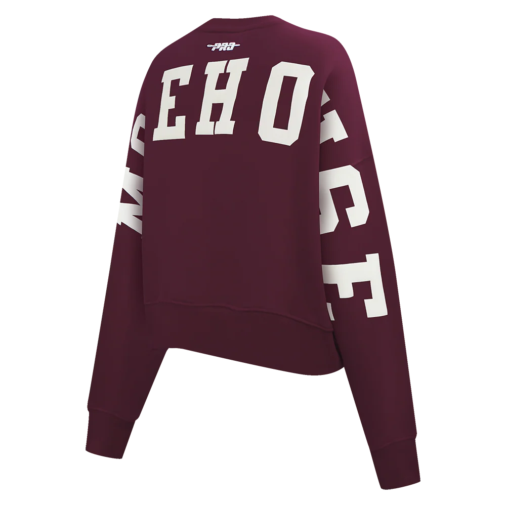 COLLEGE MOREHOUSE COLLEGE WINGSPAN WOMEN'S FLC CREWNECK (WINE) - Image 6