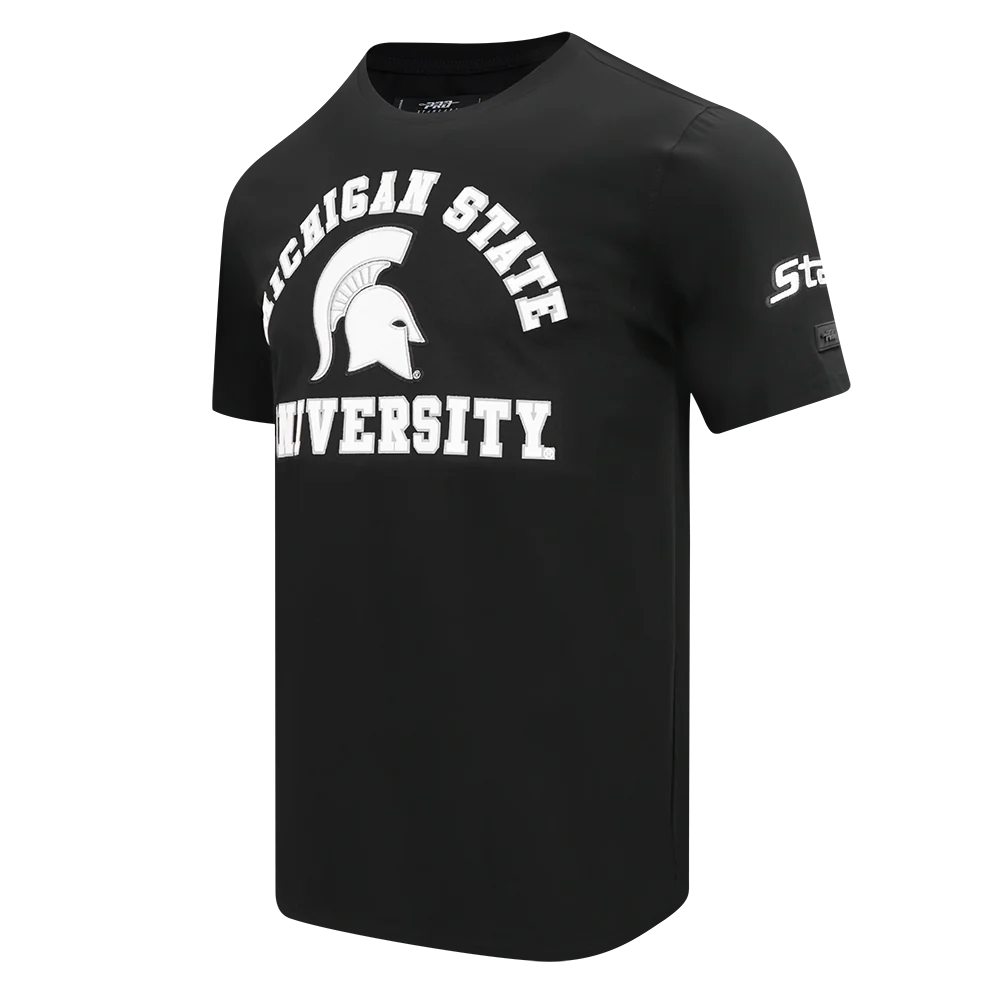 MICHIGAN STATE UNIVERSITY CLASSIC MEN'S STACKED LOGO TEE (BLACK) - Image 4