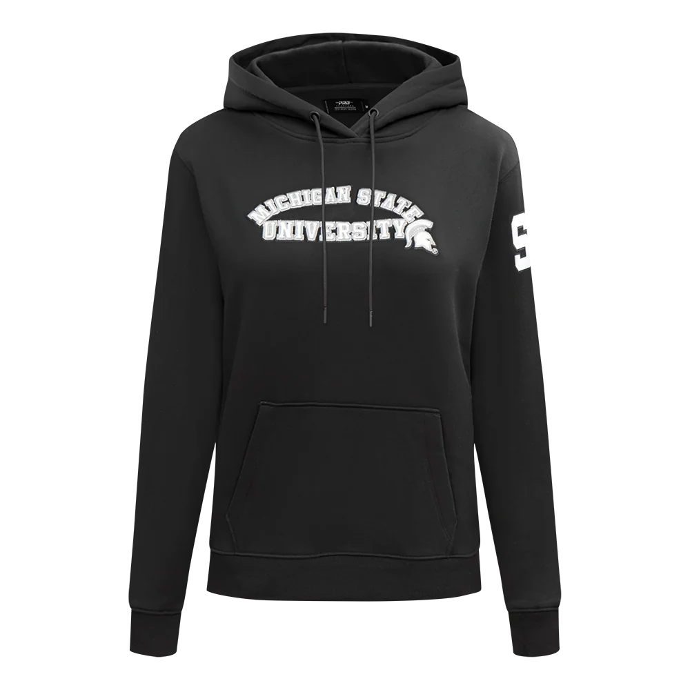 COLLEGE MICHIGAN STATE UNIVERSITY CLASSIC WOMEN'S FLC PO HOODIE (BLACK) - Image 3